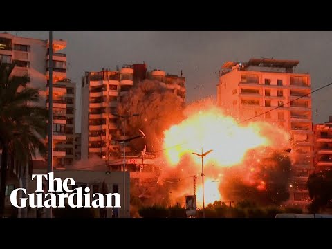 Israeli strike causes huge explosion and rocks building in Beirut