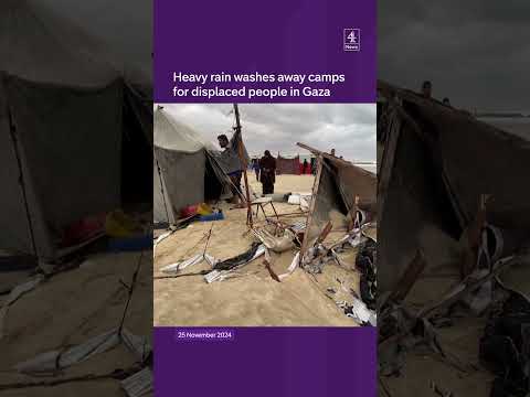 Heavy rain floods camps in Gaza