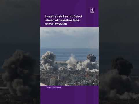 Israeli airstrikes hit Beirut before ceasefire talks