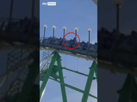Man climbs out of moving rollercoaster