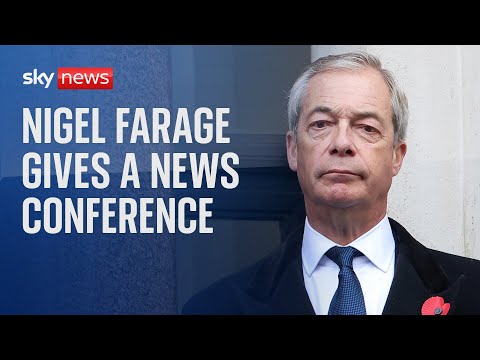 Watch live: Reform UK’s Nigel Farage on ‘party growth and a special announcement’