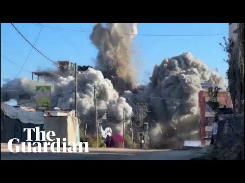 Moment airstrike hits Gaza building as Israel steps up bombardment