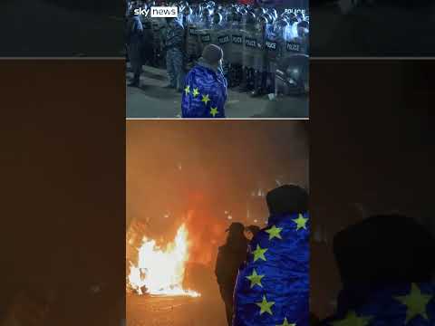 Water cannon used on protesters