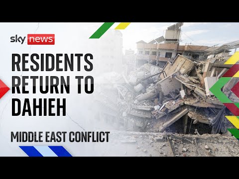Residents defiant as they return to Hezbollah’s Beirut stronghold | Middle East conflict