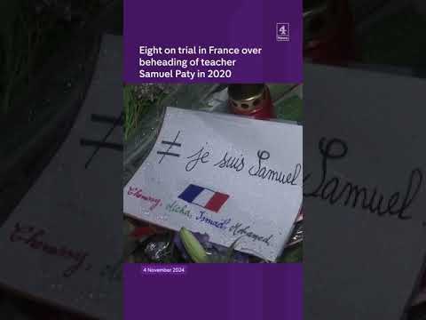 Eight on trial over murder of teacher in France