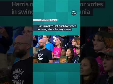 Harris makes last push for votes in swing state Pennsylvania #itvnews  #shorts