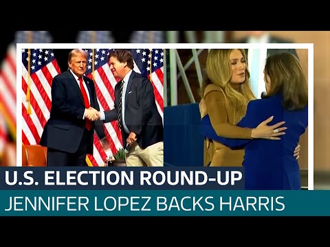 U.S. Election latest: JLo backs Kamala Harris and Trump sits down with Tucker Carlson | ITV News