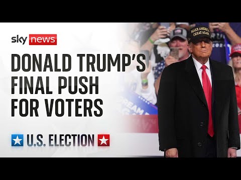 Watch live: Donald Trump makes final push for votes on eve of election day in Grand Rapids, Michigan