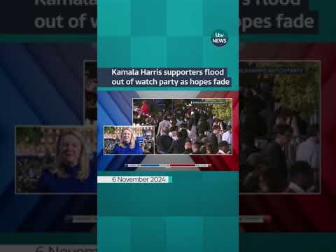 Kamala Harris supporters flood out of watch party as hopes fade #itvnews #shorts