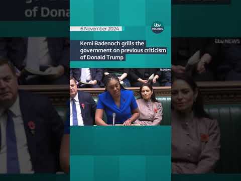 Kemi Badenoch grills the government on previous criticism of Donald Trump #itvnews #shorts
