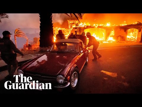 Californians forced to flee as ferocious wildfires destroy homes and buildings