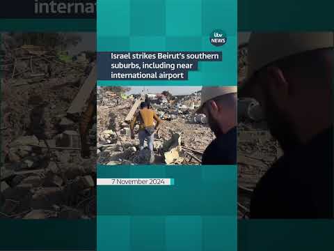 Israel strikes Beirut’s southern suburbs, including near international airport #itvnews #shorts