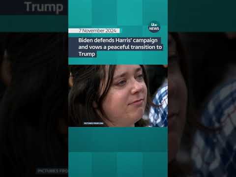 Biden defends Harris’ campaign and vows a peaceful transition to Trump #itvnews #shorts