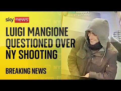 Luigi Mangione named as man being questioned over shooting of health insurance boss