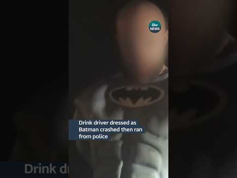 Drink driver who crashed and fled while dressed as Batman banned from driving #itvnews