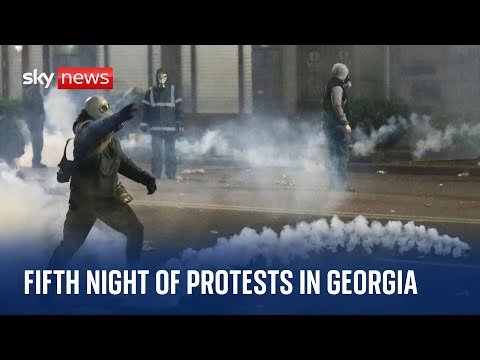 Watch live: Protesters demonstrate outside Georgian parliament in Tbilisi for a fifth night