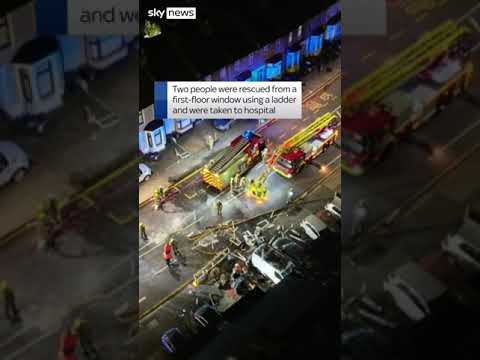 Moment house explodes caught on camera