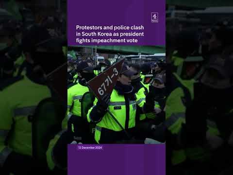 Protestors and police clash in South Korea