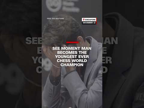 See moment man becomes the youngest ever chess world champion
