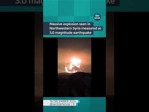 Explosion seen in Northwestern Syria measures as a 3.0 magnitude earthquake #itvnews #shorts
