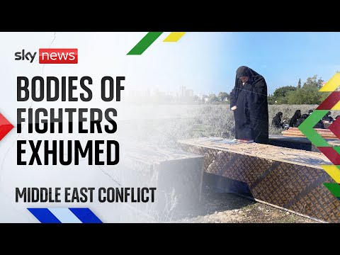 Hezbollah bodies exhumed from makeshift mass graves