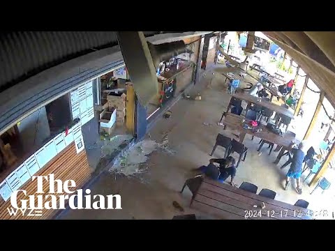 Footage captures moment quake strikes cafe in Vanuatu’s capital Port Vila
