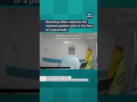 Shocking video shows patient spitting on London Ambulance staff #itvnews #shorts