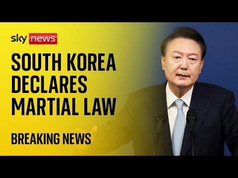 South Korean President Yoon Suk Yeol declares state of martial law