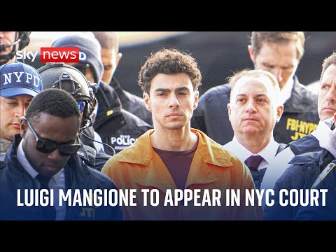 Outside court as Luigi Mangione arrive to face state murder and terror charges