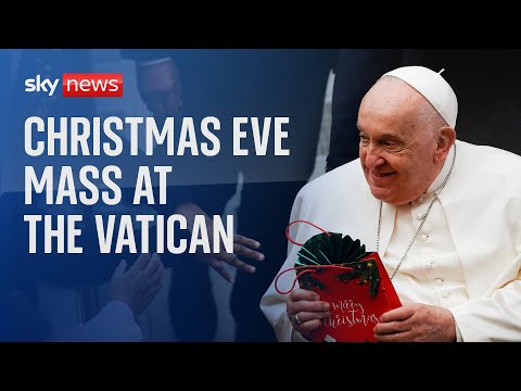 Pope Francis presides over Christmas Eve mass at the Vatican