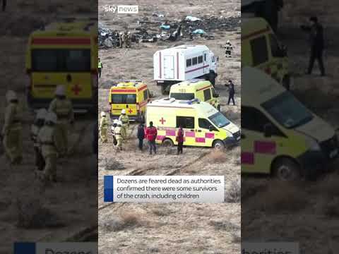 Moment passenger plane crashes in Kazakhstan