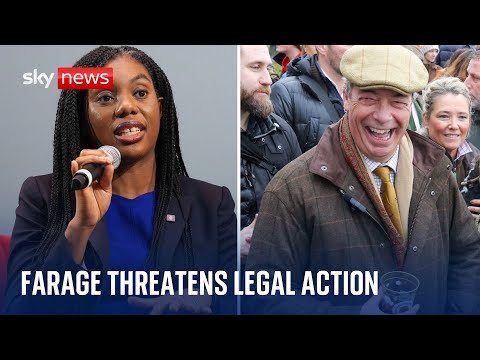 Farage threatens legal action if Badenoch doesn’t apologise for saying membership ticker was ‘fake’