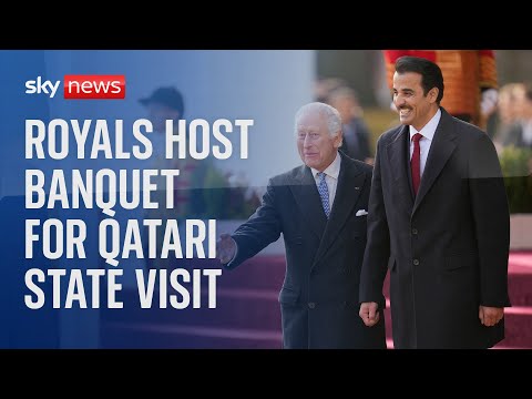 Watch live: King and Queen host banquet for Emir of Qatar