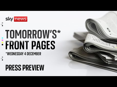 📰Sky News Press Preview | Tuesday 3 December | South Korea’s president says he will lift martial law