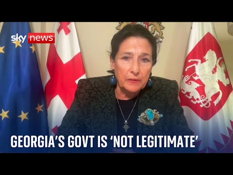 Georgia protests: President says government ‘not legitimate’ as thousands take to streets