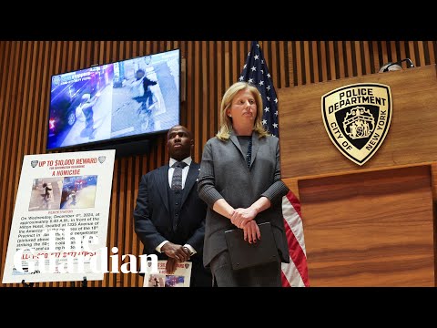 ‘Brazen targeted attack’: police press briefing after CEO shot dead outside New York hotel