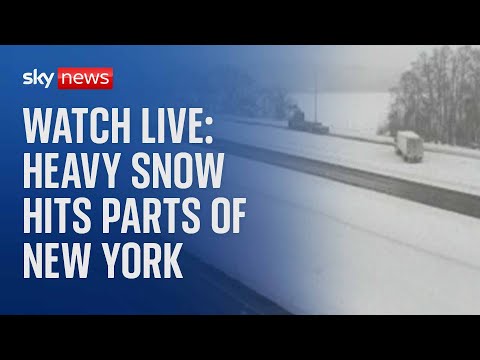 Watch US weather live: Drivers face treacherous conditions as snowfall blankets parts of New York