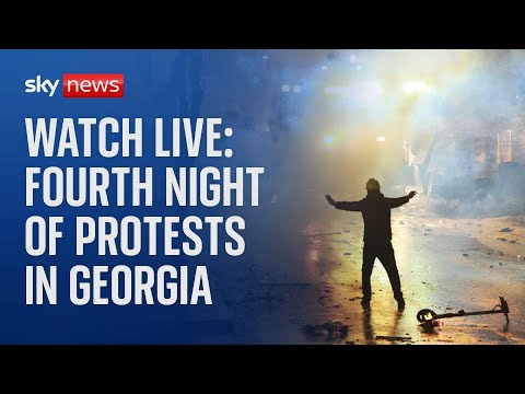Watch Georgia protests live: Protesters demonstrate in Tbilisi for a fourth straight night