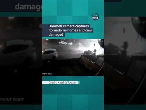 Doorbell camera footage captured what appeared to be a small tornado in Outwood, near Wakefield.