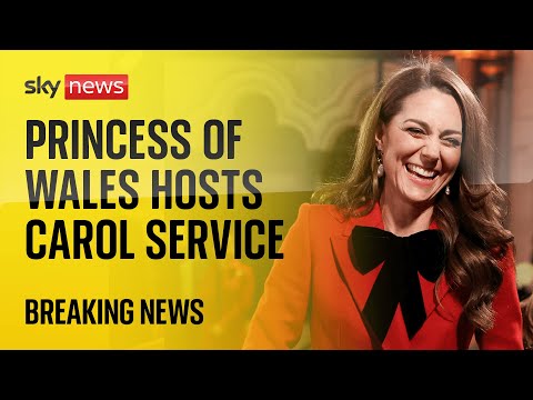 Princess Kate arrives for annual Christmas carol service at Westminster Abbey