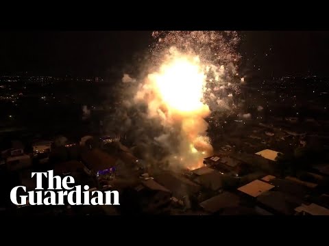 Drone footage shows fata fireworks explosion in Hawaii