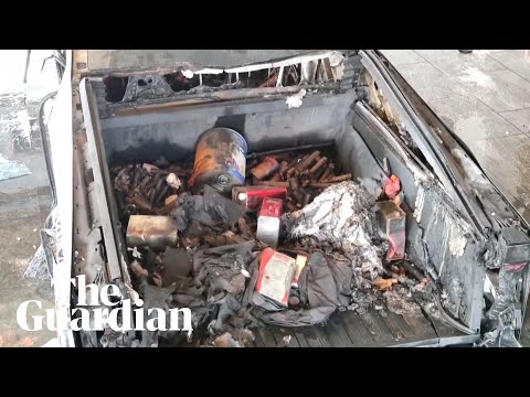 Footage shows Tesla packed with fireworks and gas canisters outside Trump hotel