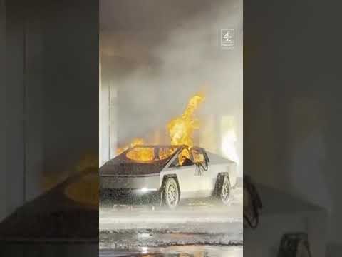 Tesla Cybertruck explodes outside Trump Vegas hotel
