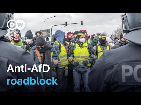 Protesters in Germany block roads to far-right AfD party convention | DW News