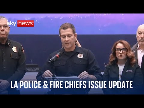 Authorities hold a news conference updating on spread of Los Angeles fires