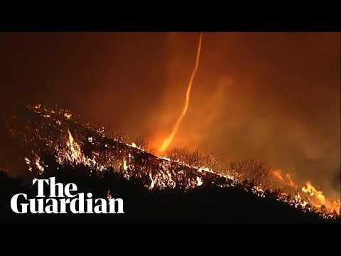 Fire tornado spotted in Palisades blaze in California