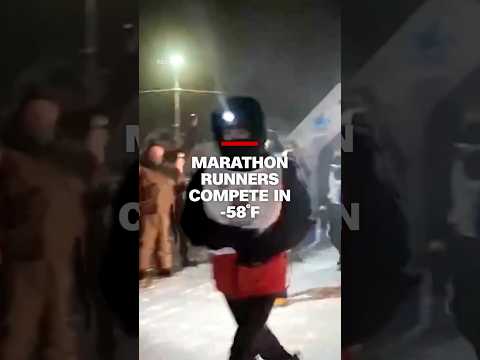 Marathon runners compete in -58˚F