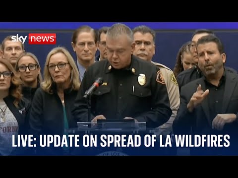Fire and police chiefs hold news conference updating on spread of Los Angeles fires – Watch live