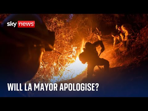 Los Angeles city mayor asked about fire budget cuts – does she owe an apology?
