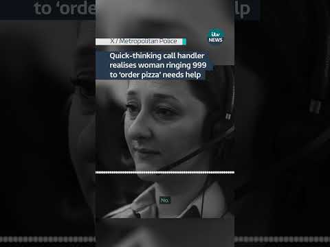 A heroic police call handler realises a woman asking for pizza is an urgent call for help #itvnews
